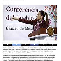 Incremento del 44% en el valor de fusiones y adquisiciones en M�xico durante el tercer trimestre de 2025